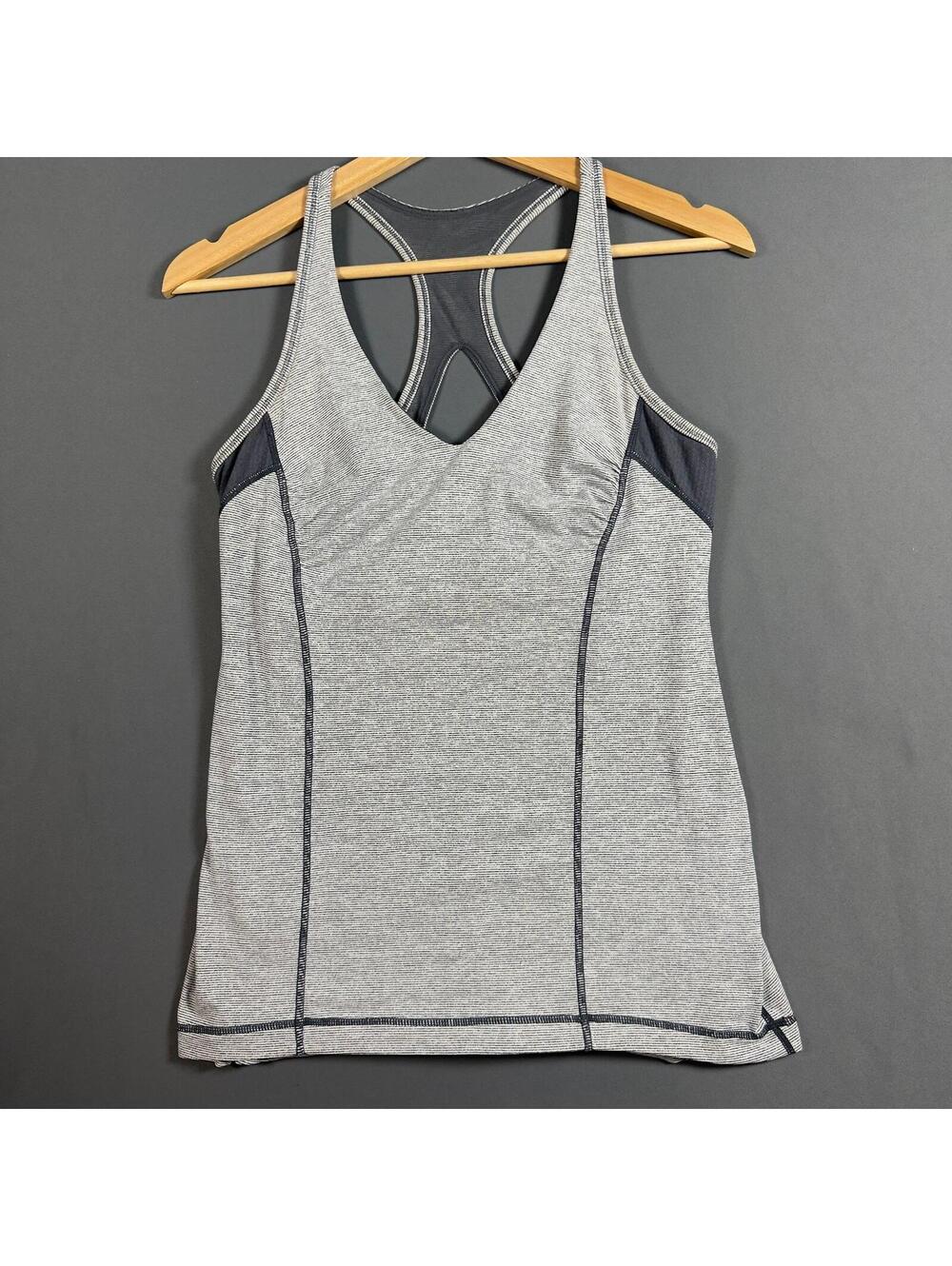 Lululemon Cooler Racerback Tank Striped Vest Light Gray Size 4